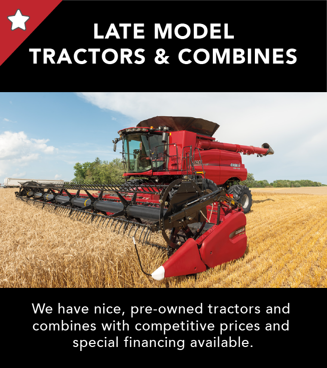 late model Case IH tractors and combines for sale